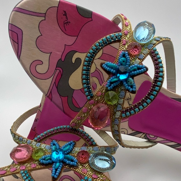 Emilio Pucci Shoes - Emilio Pucci VTG | Size 8 US| Satin Footbed Leather Sole | Brand New Never Worn